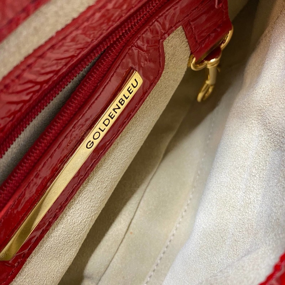 Goldenbleu Katie Woven Clutch Red Leather Clutch - Picture 6 of 10